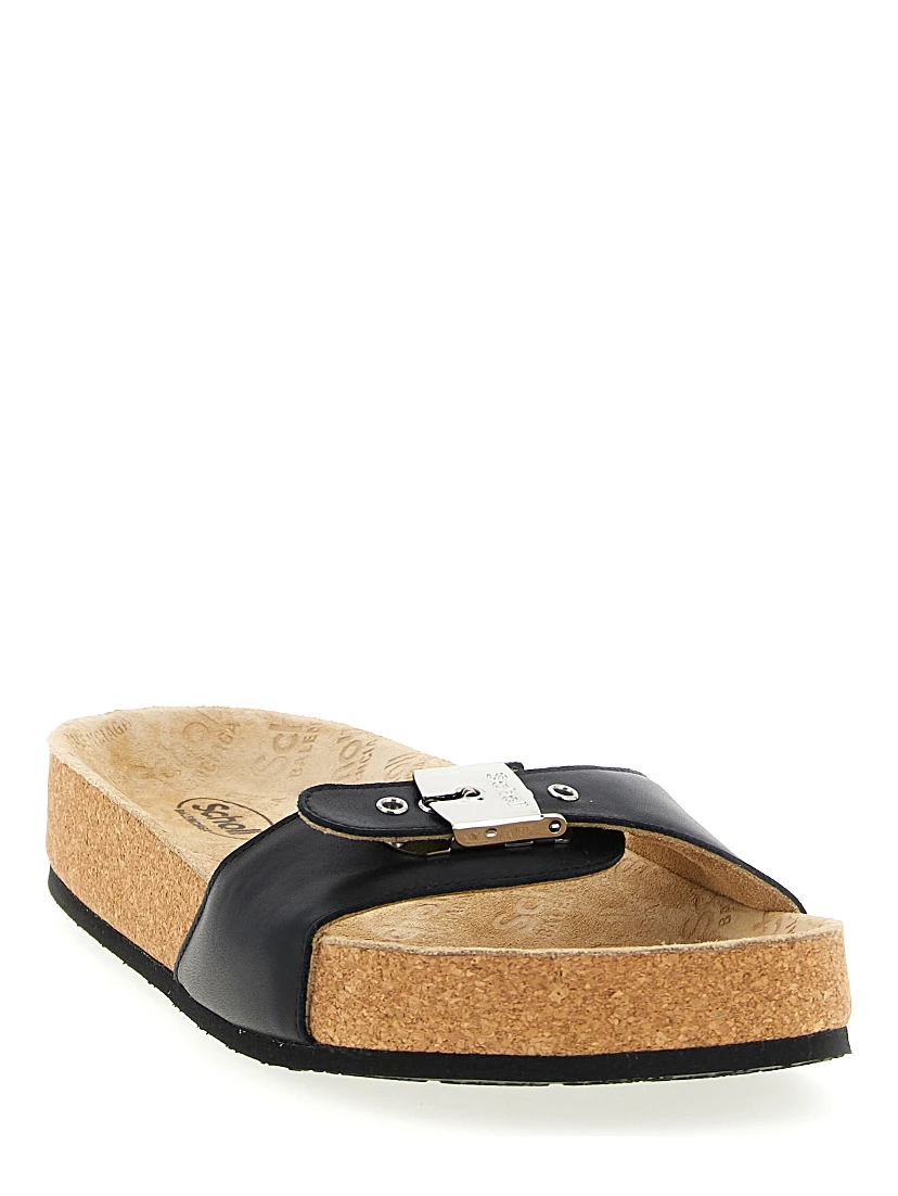 Black Calfskin Slides