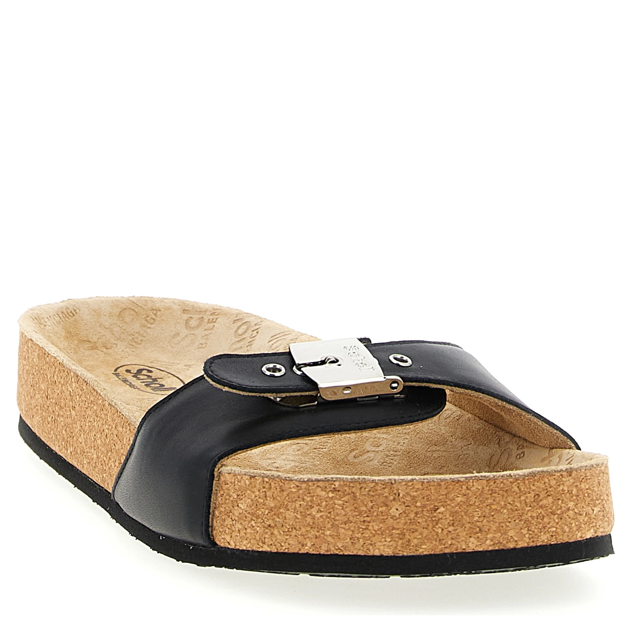 Black Calfskin Slides