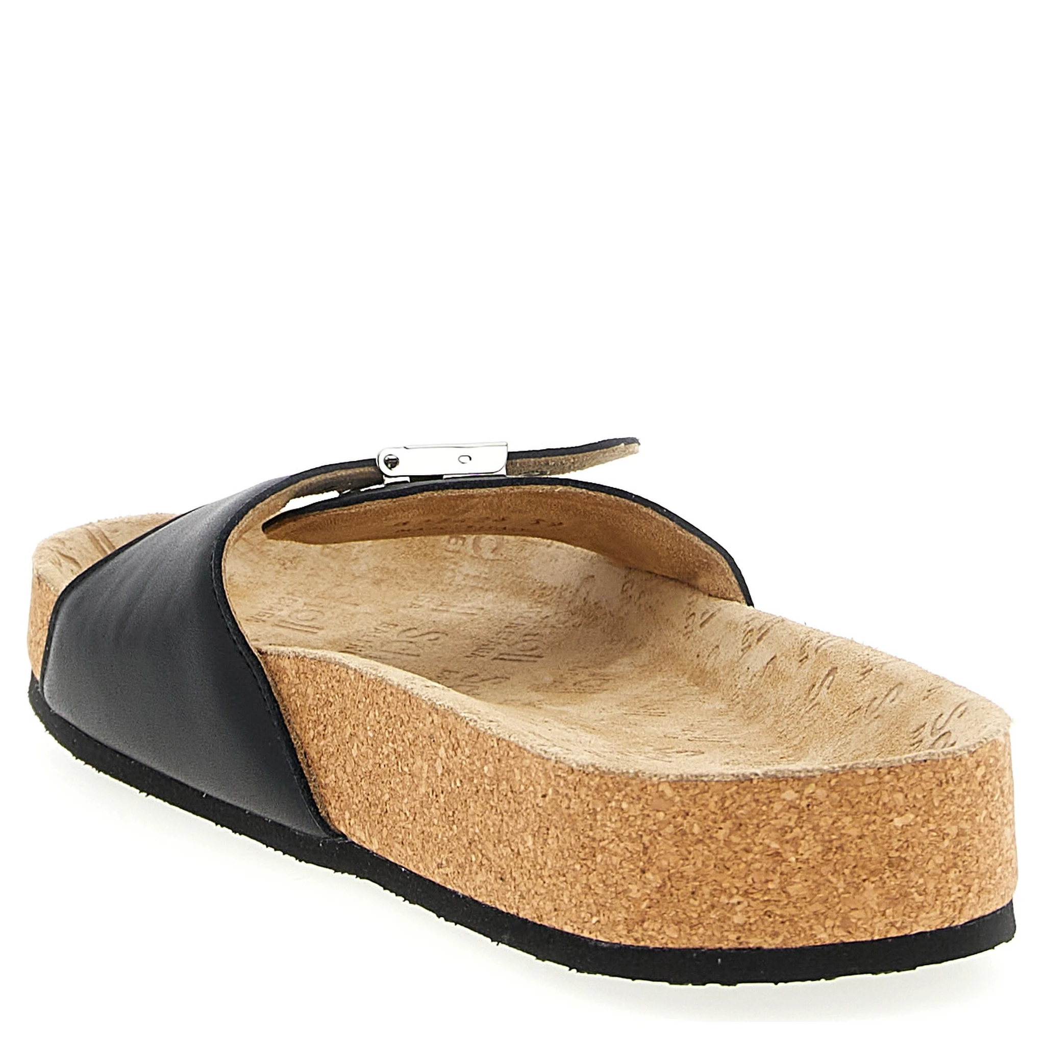 Black Calfskin Slides