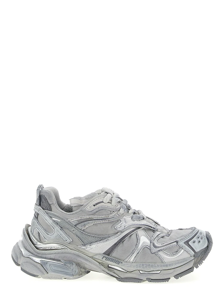 Gray Polyethylene Athletic Sneakers