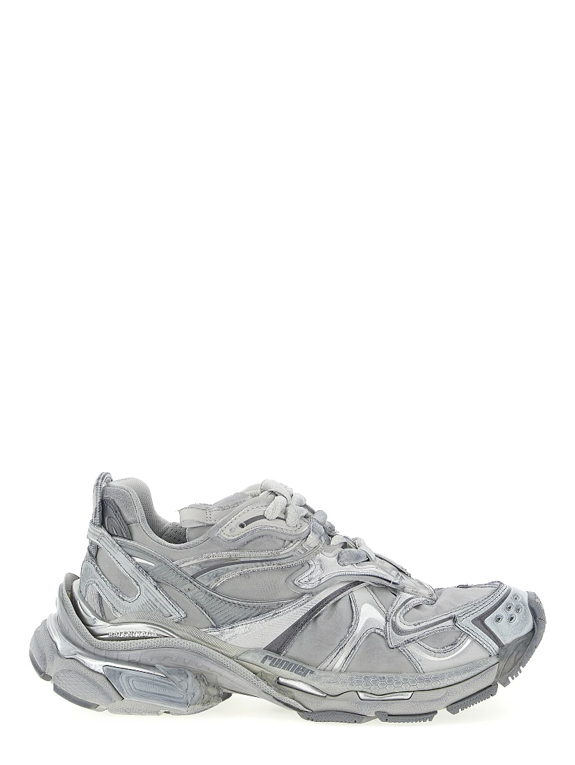 Gray Polyethylene Athletic Sneakers