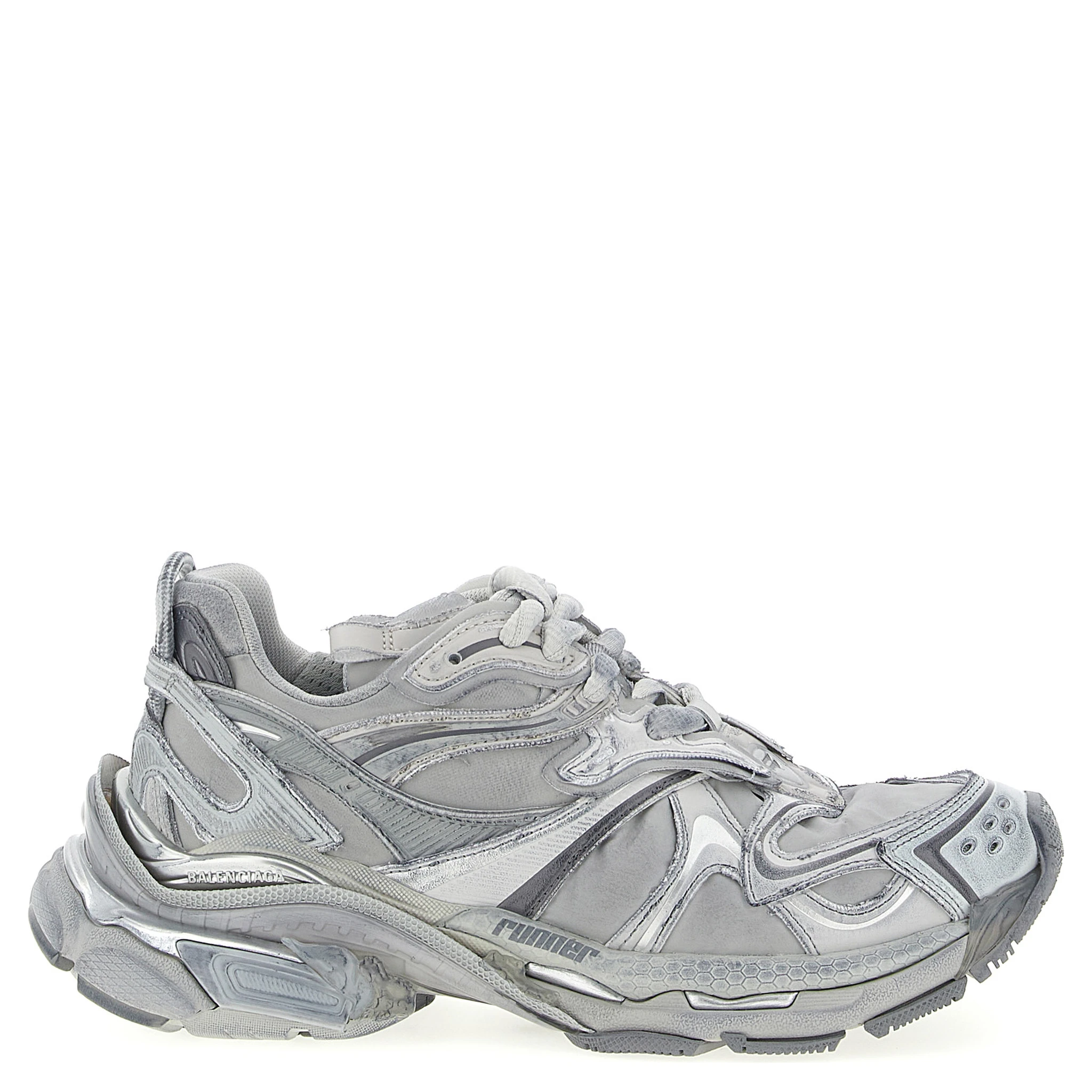 Gray Polyethylene Athletic Sneakers