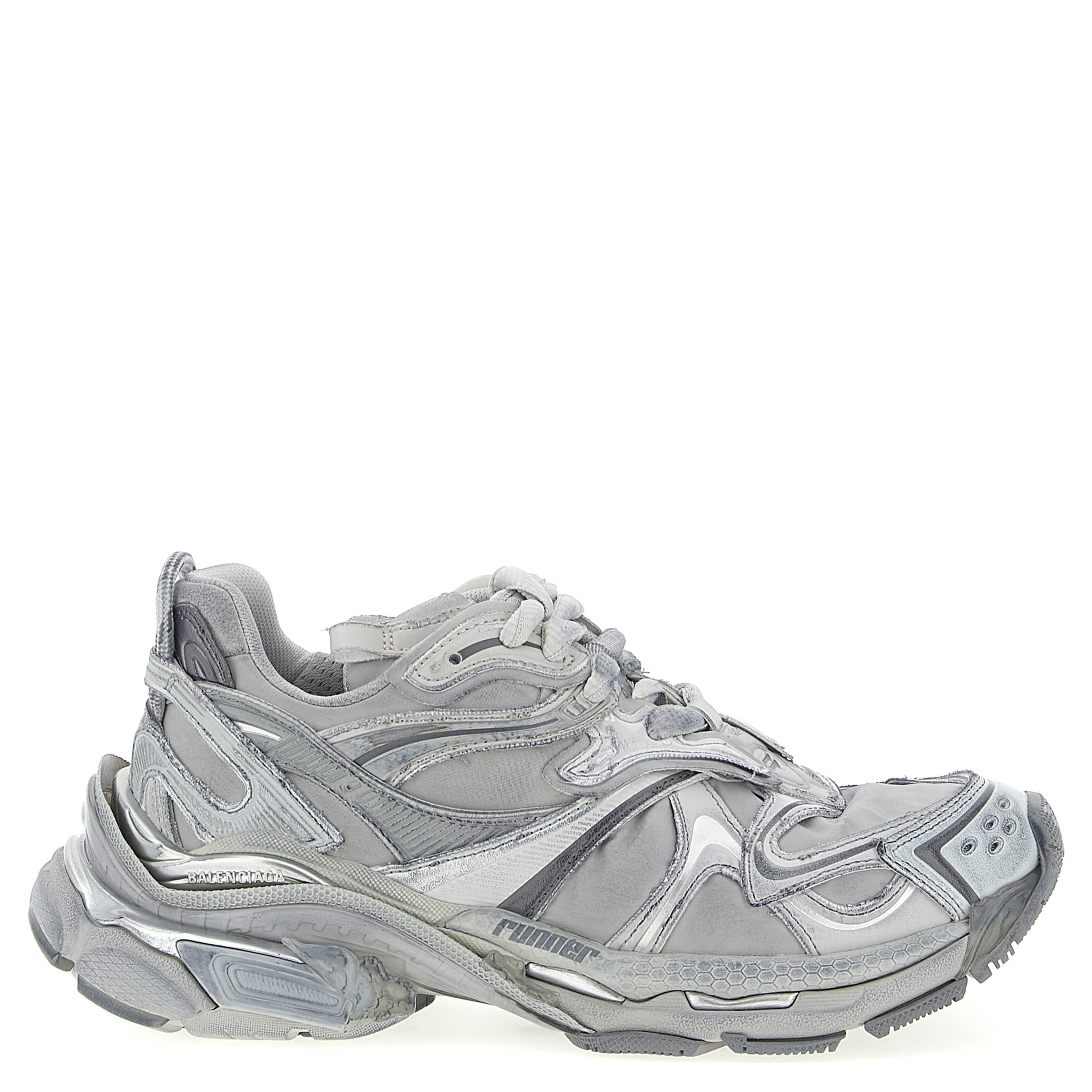 Gray Polyethylene Athletic Sneakers