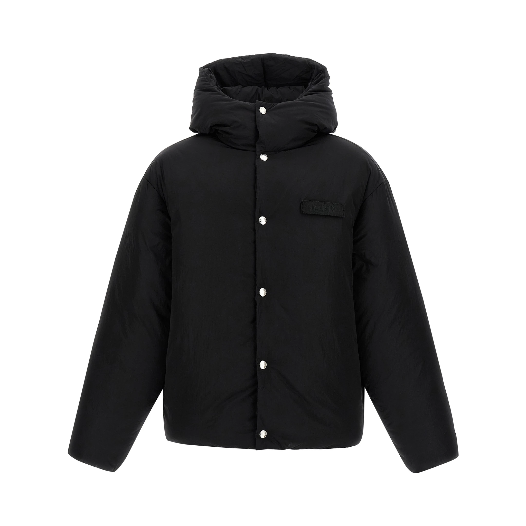 Black Polyamide Full-Length Jacket