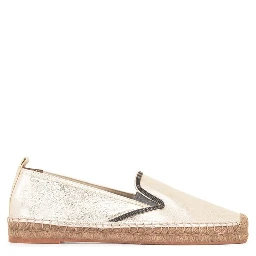 Gold Leather Espadrilles