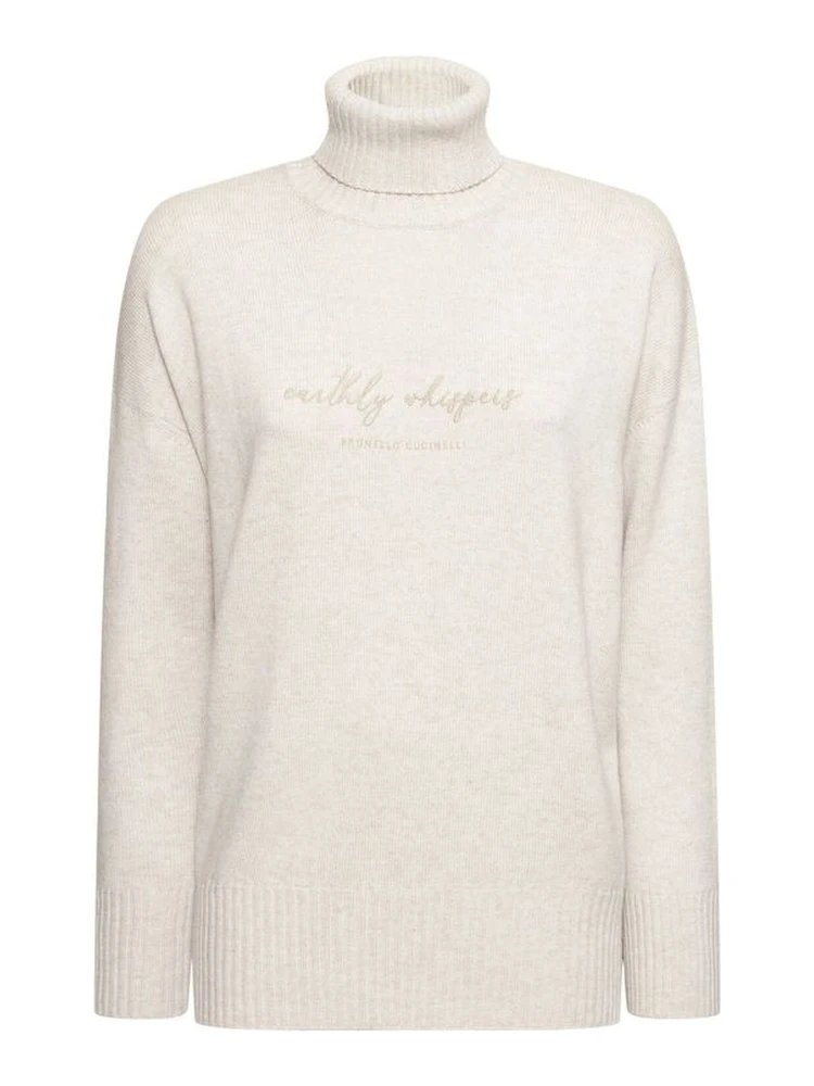 Beige Cashmere Turtleneck