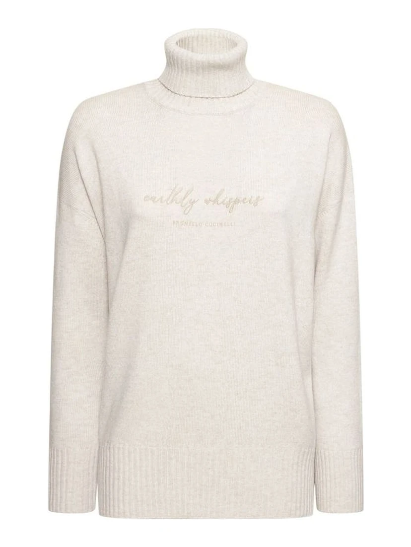 Beige Cashmere Turtleneck