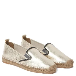 Gold Leather Espadrilles