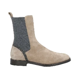 Beige Leather Chelsea Boots