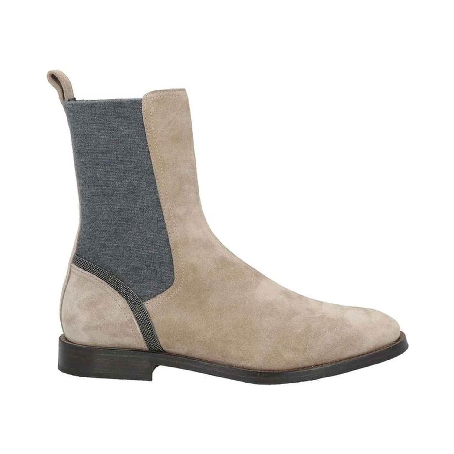 Beige Leather Chelsea Boots