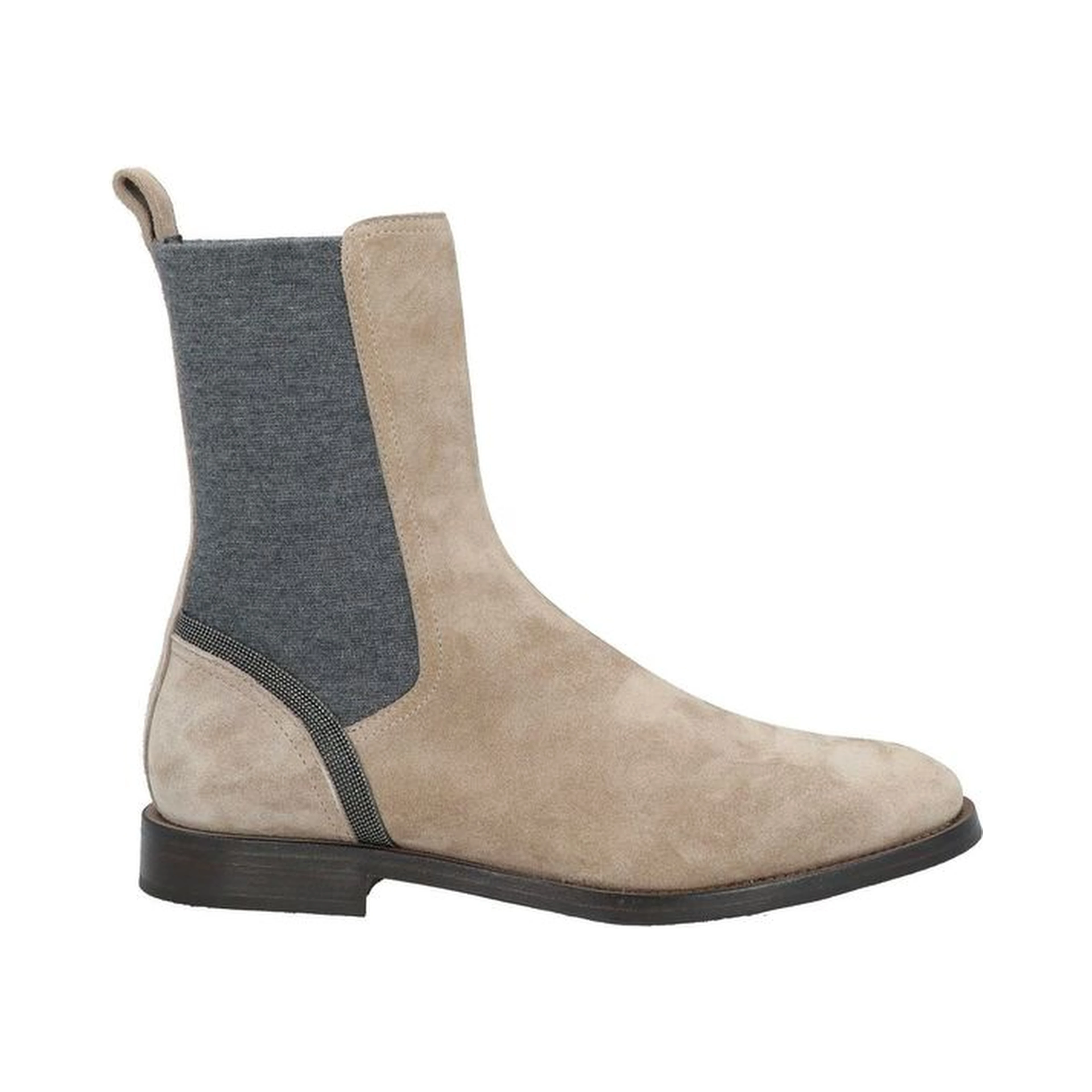 Beige Leather Chelsea Boots
