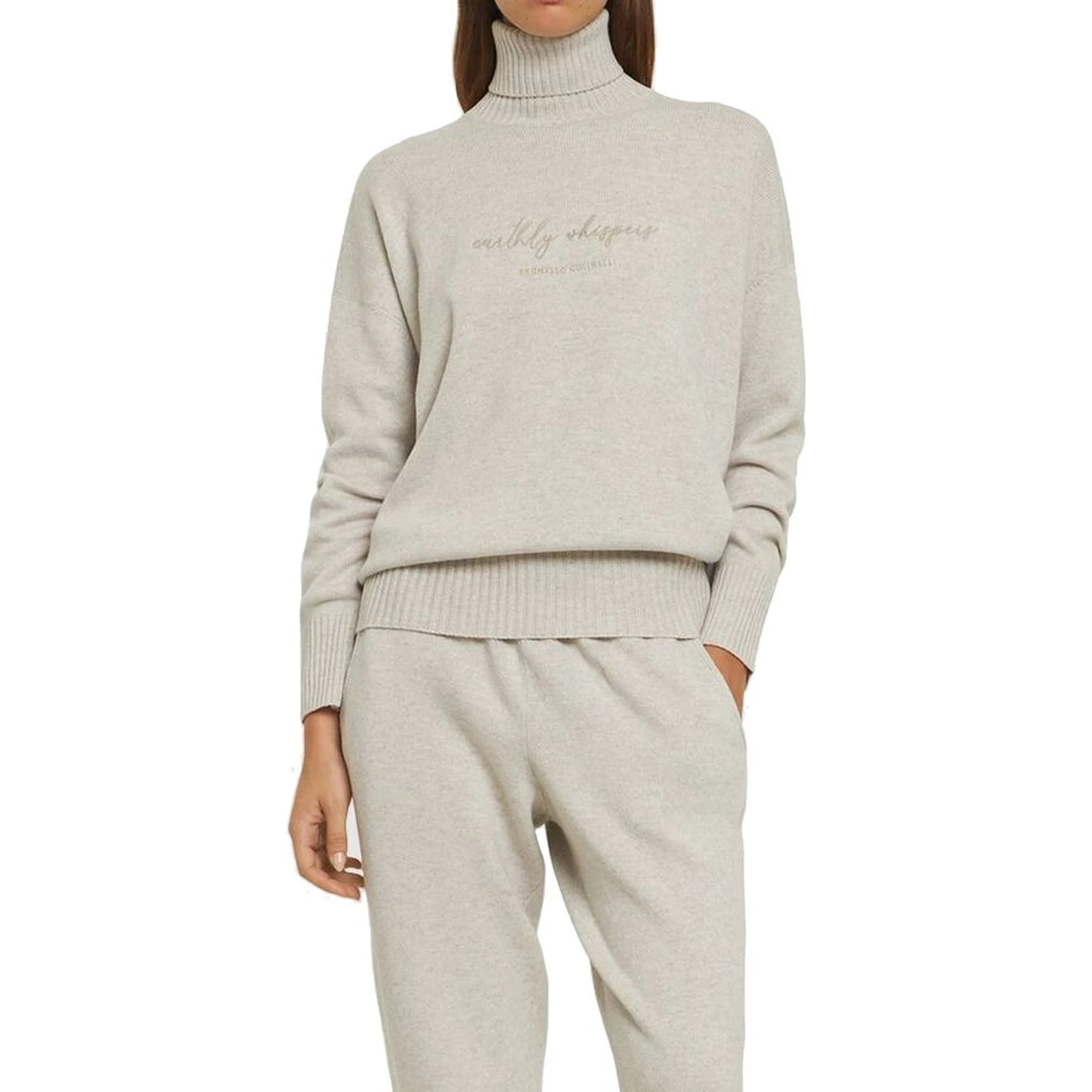 Beige Cashmere Turtleneck