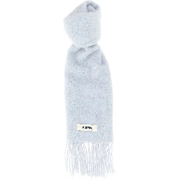 Blue Alpaca Leather Scarf