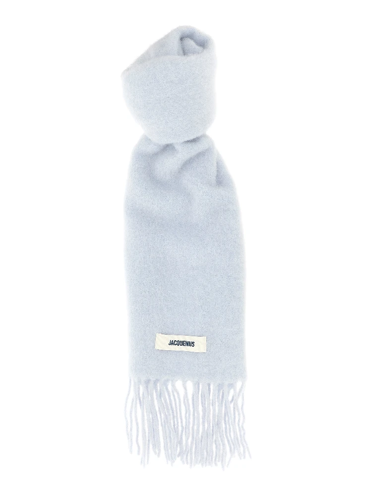 Blue Alpaca Leather Scarf