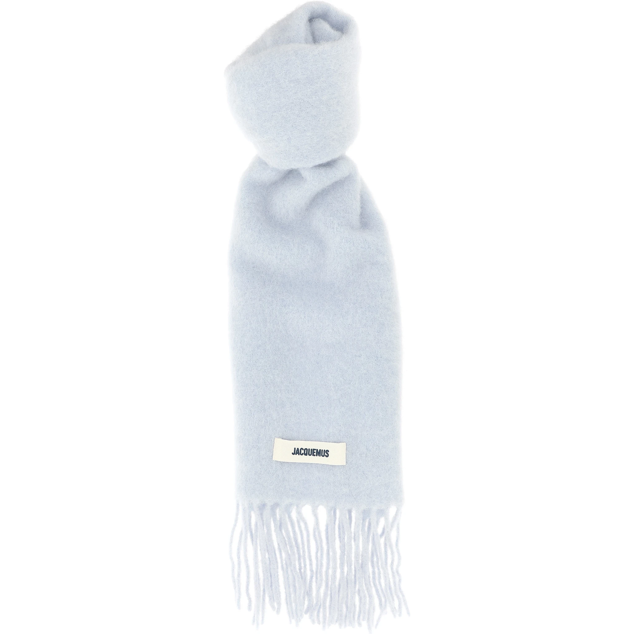 Blue Alpaca Leather Scarf