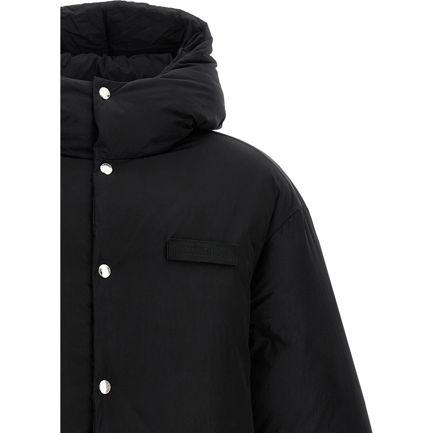 Black Polyamide Full-Length Jacket