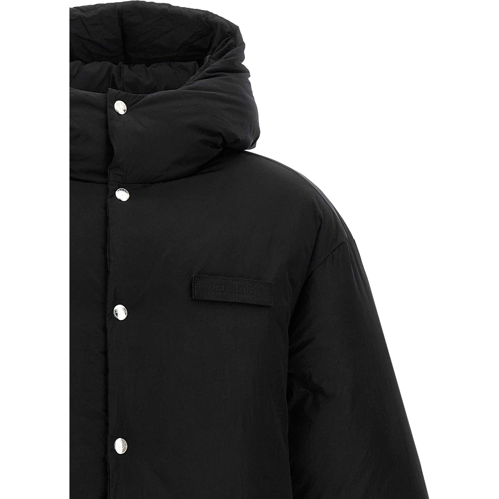 Black Polyamide Full-Length Jacket