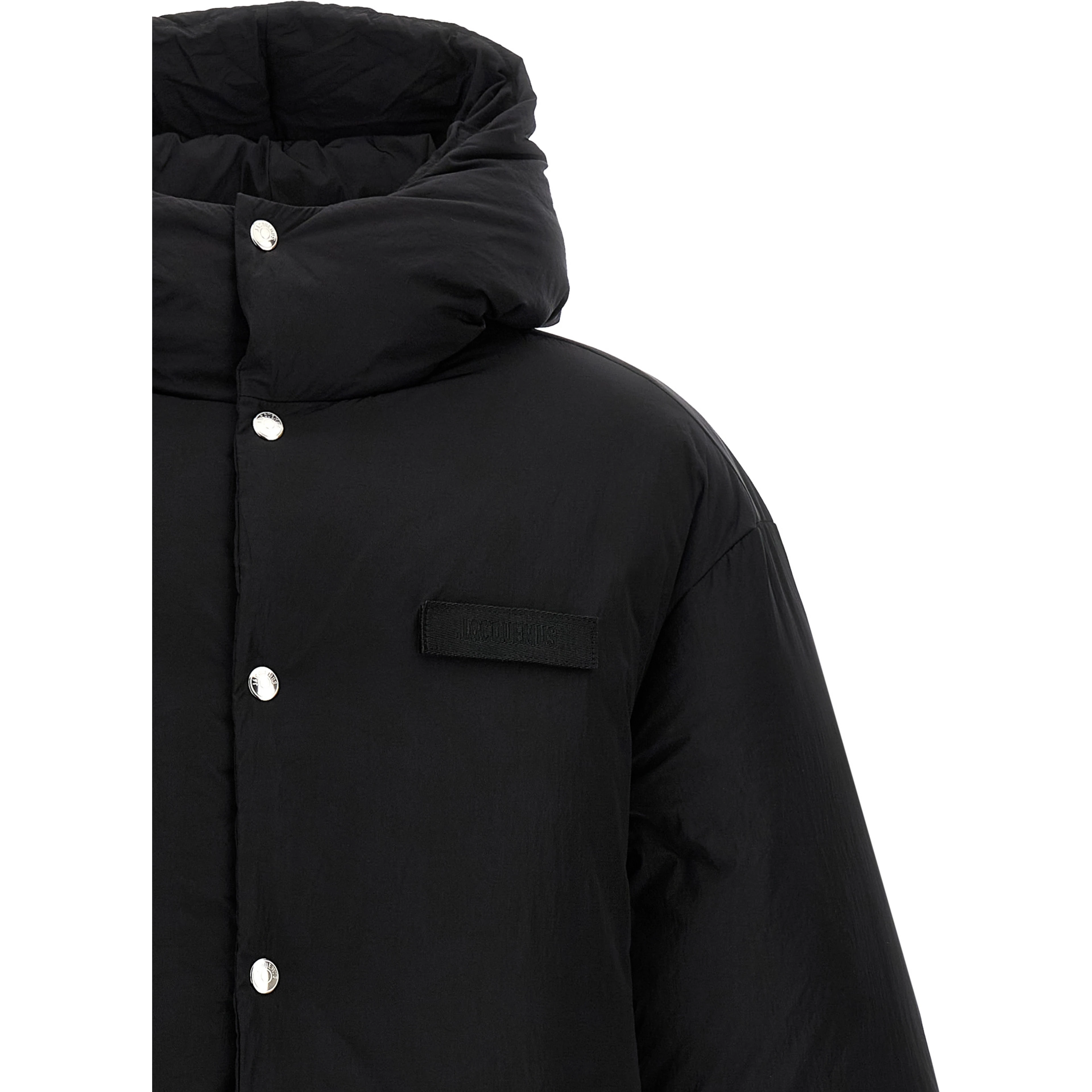 Black Polyamide Full-Length Jacket
