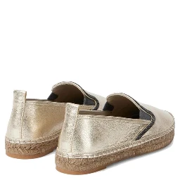 Gold Leather Espadrilles