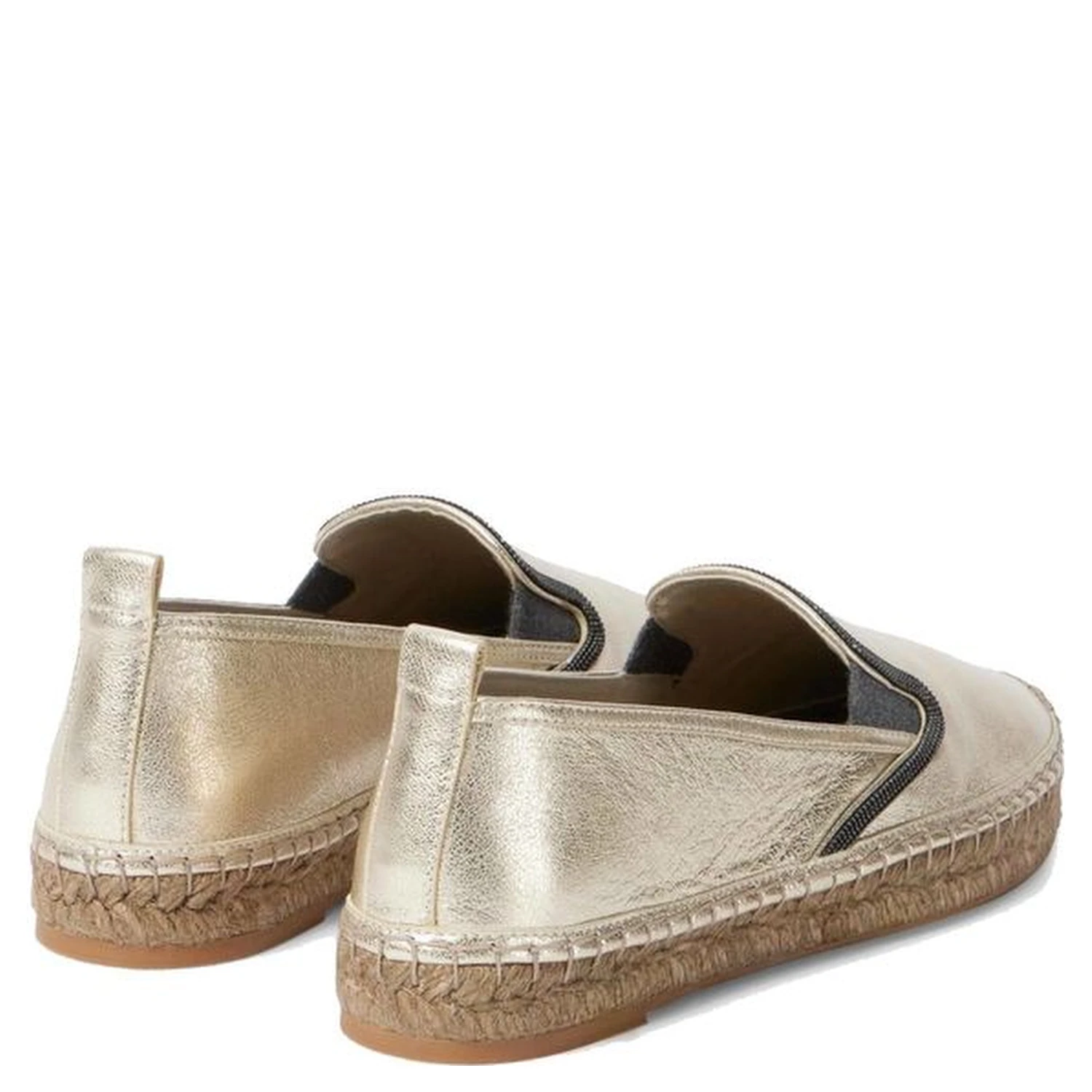 Gold Leather Espadrilles
