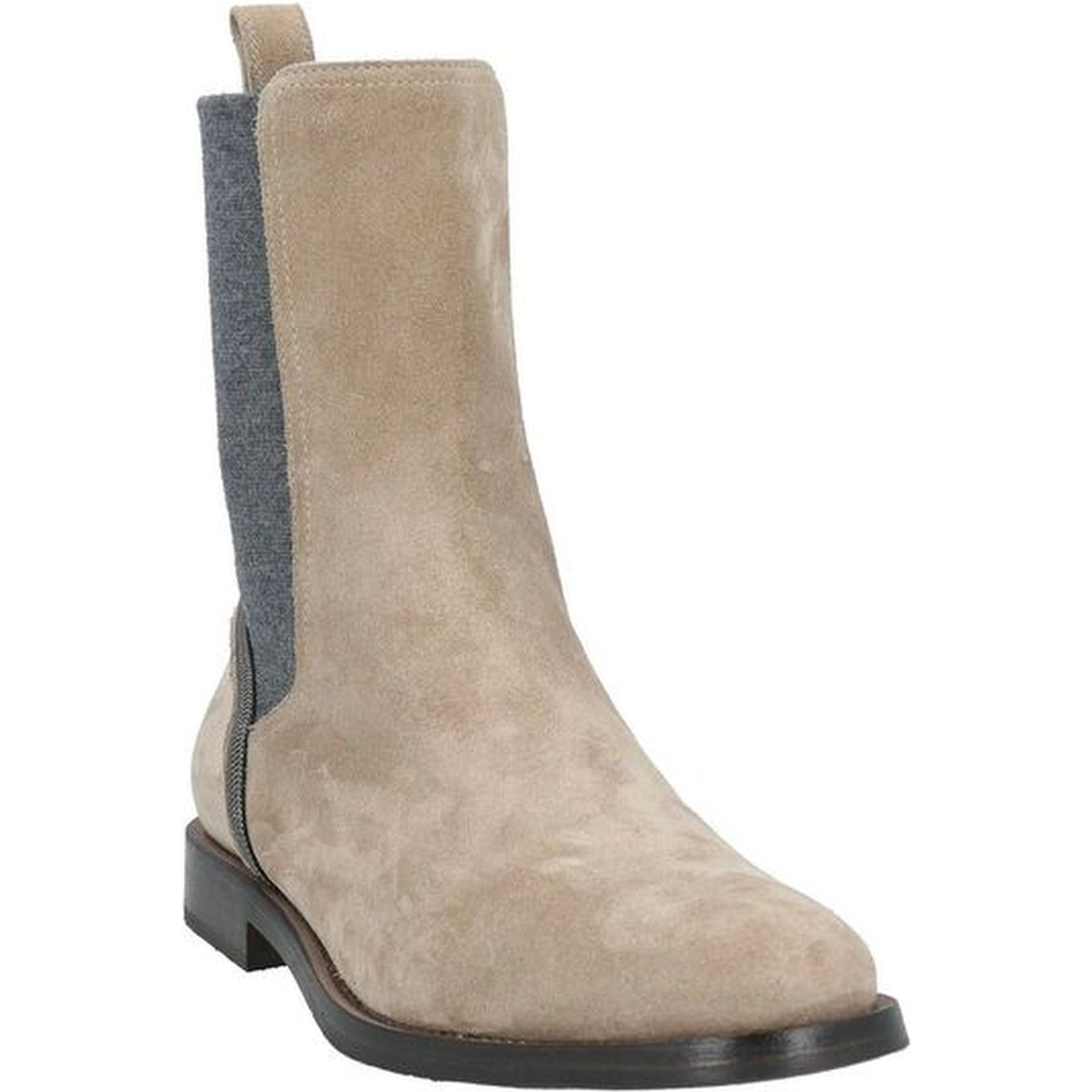 Beige Leather Chelsea Boots
