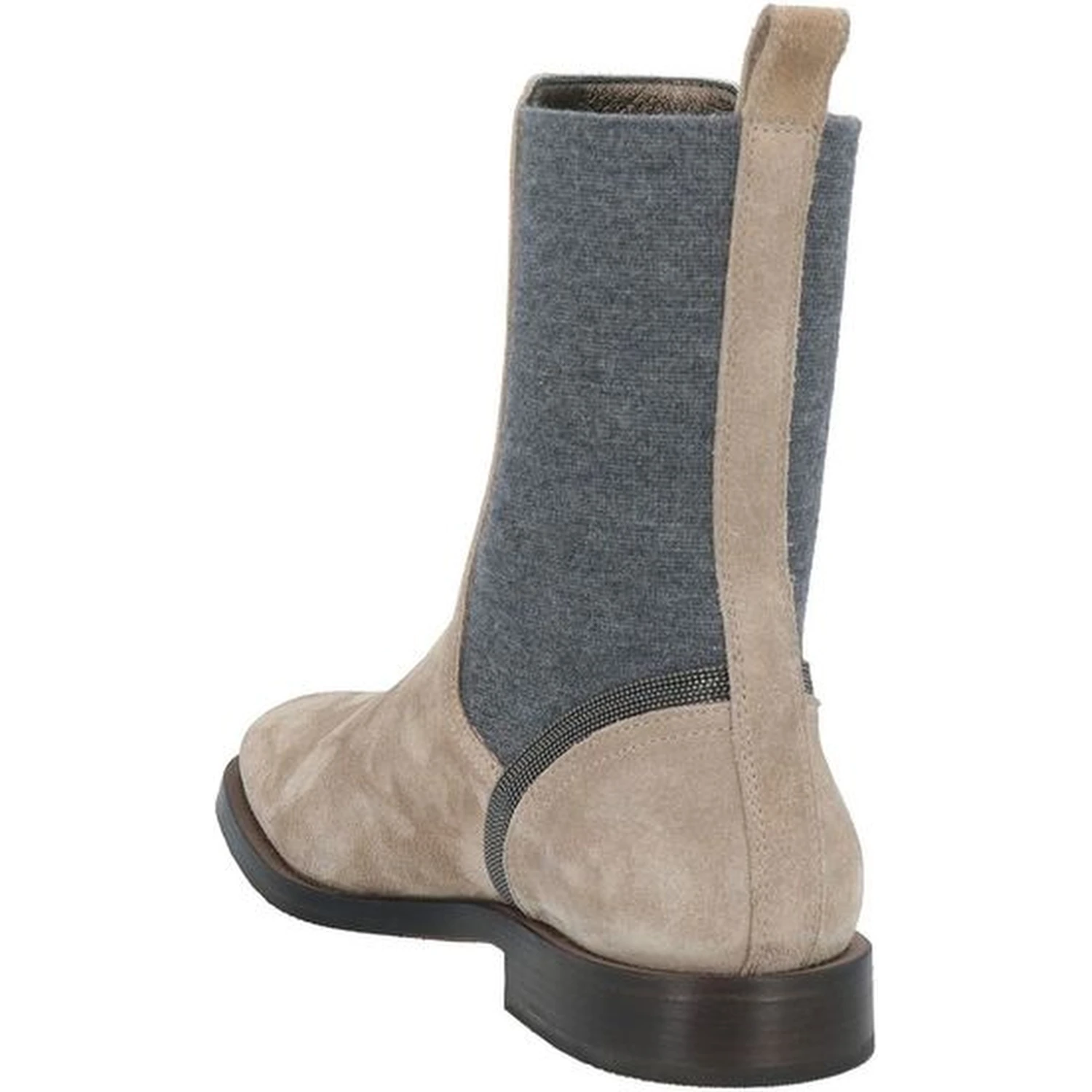 Beige Leather Chelsea Boots