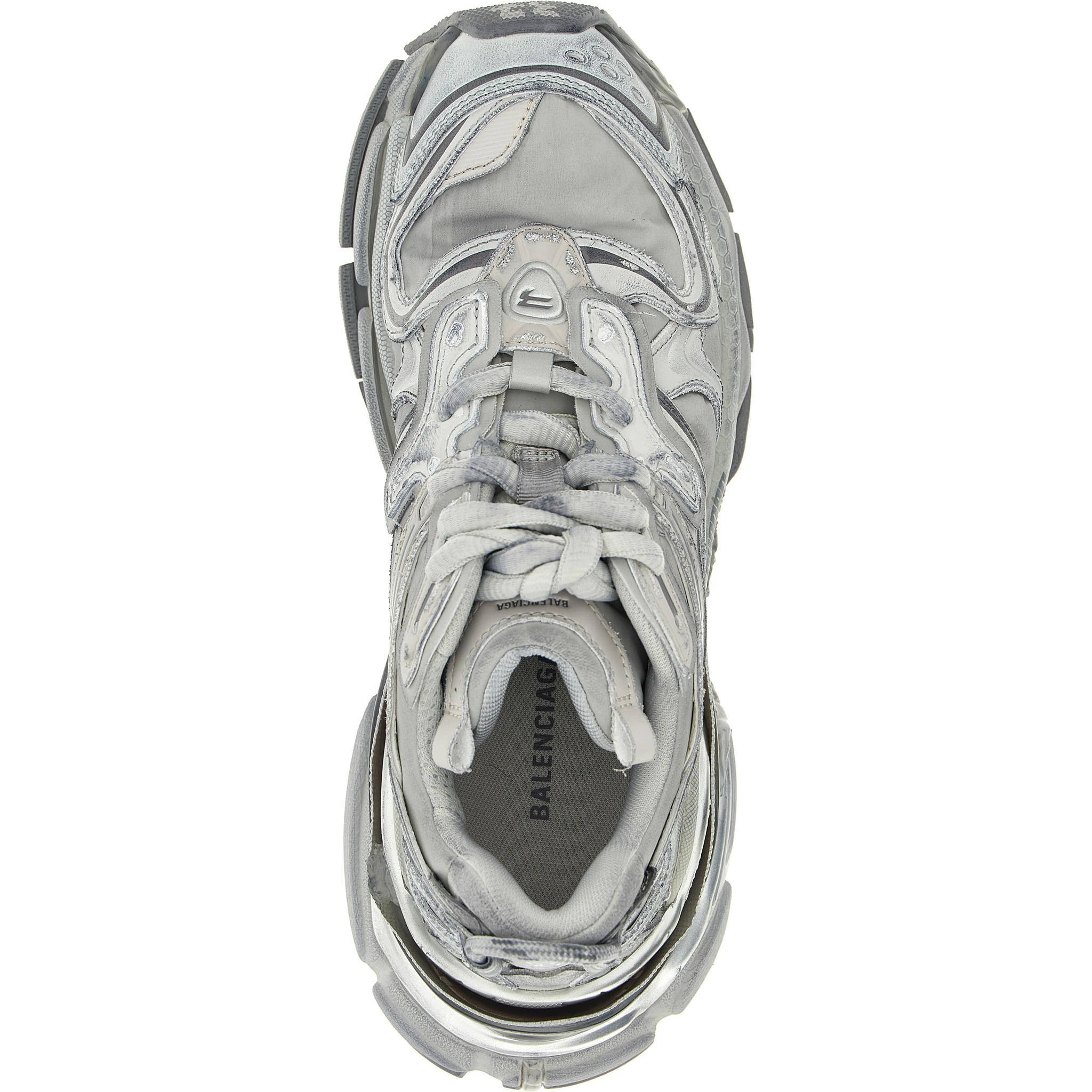Gray Polyethylene Athletic Sneakers