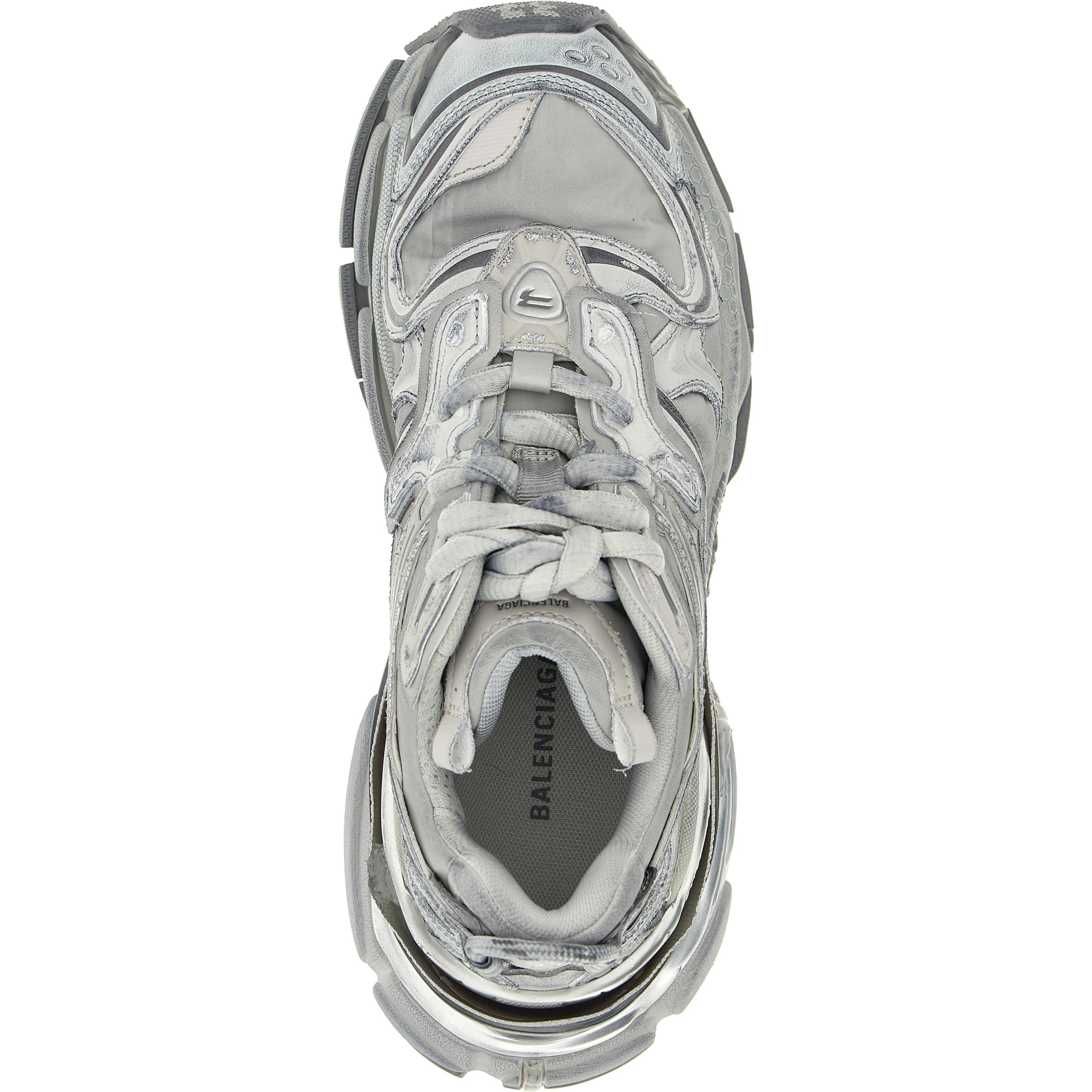 Gray Polyethylene Athletic Sneakers