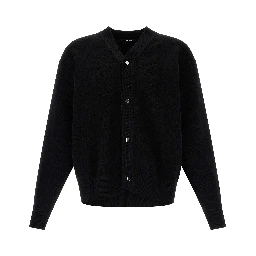 Black Merino Wool Cardigan
