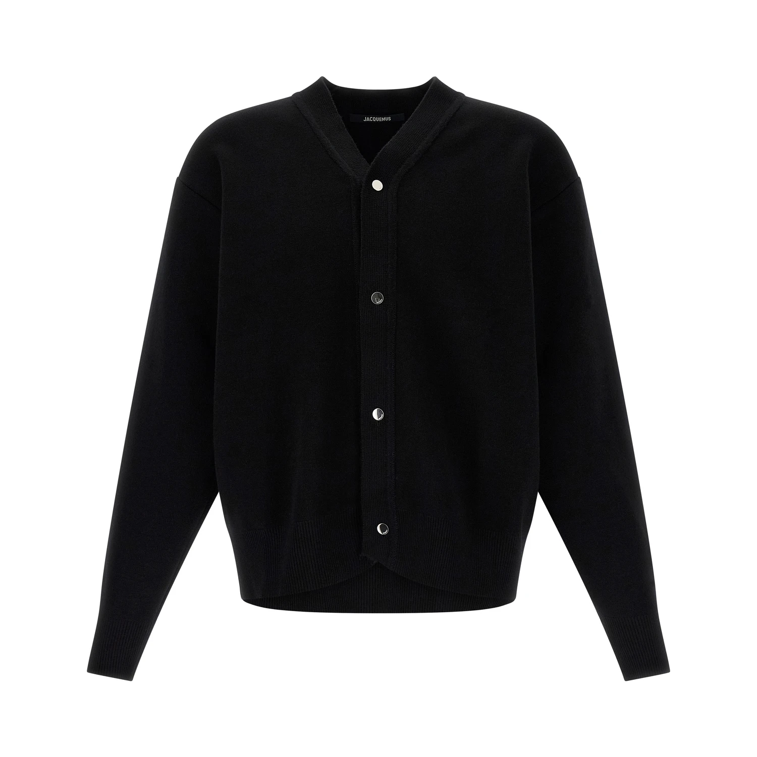 Black Merino Wool Cardigan