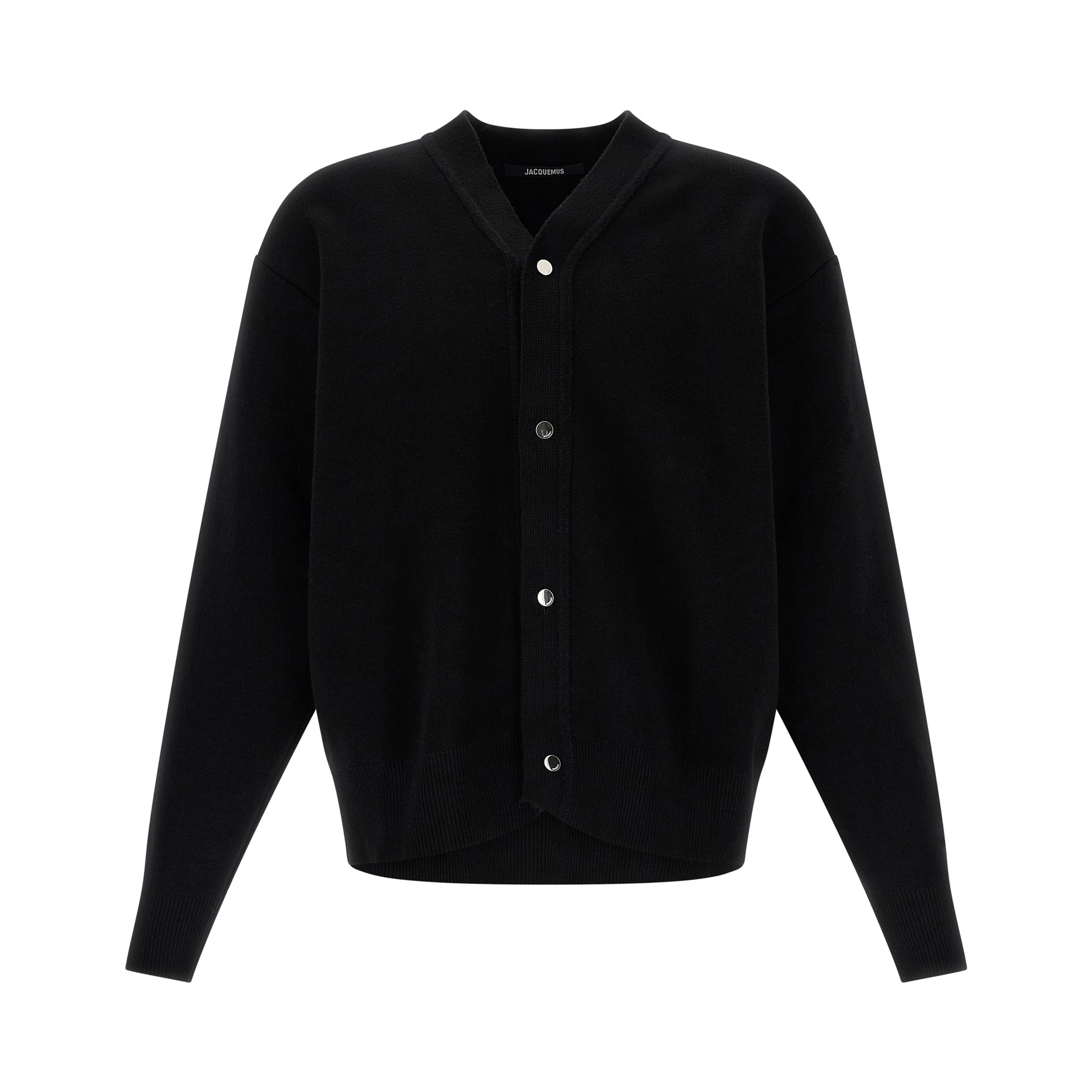 Black Merino Wool Cardigan