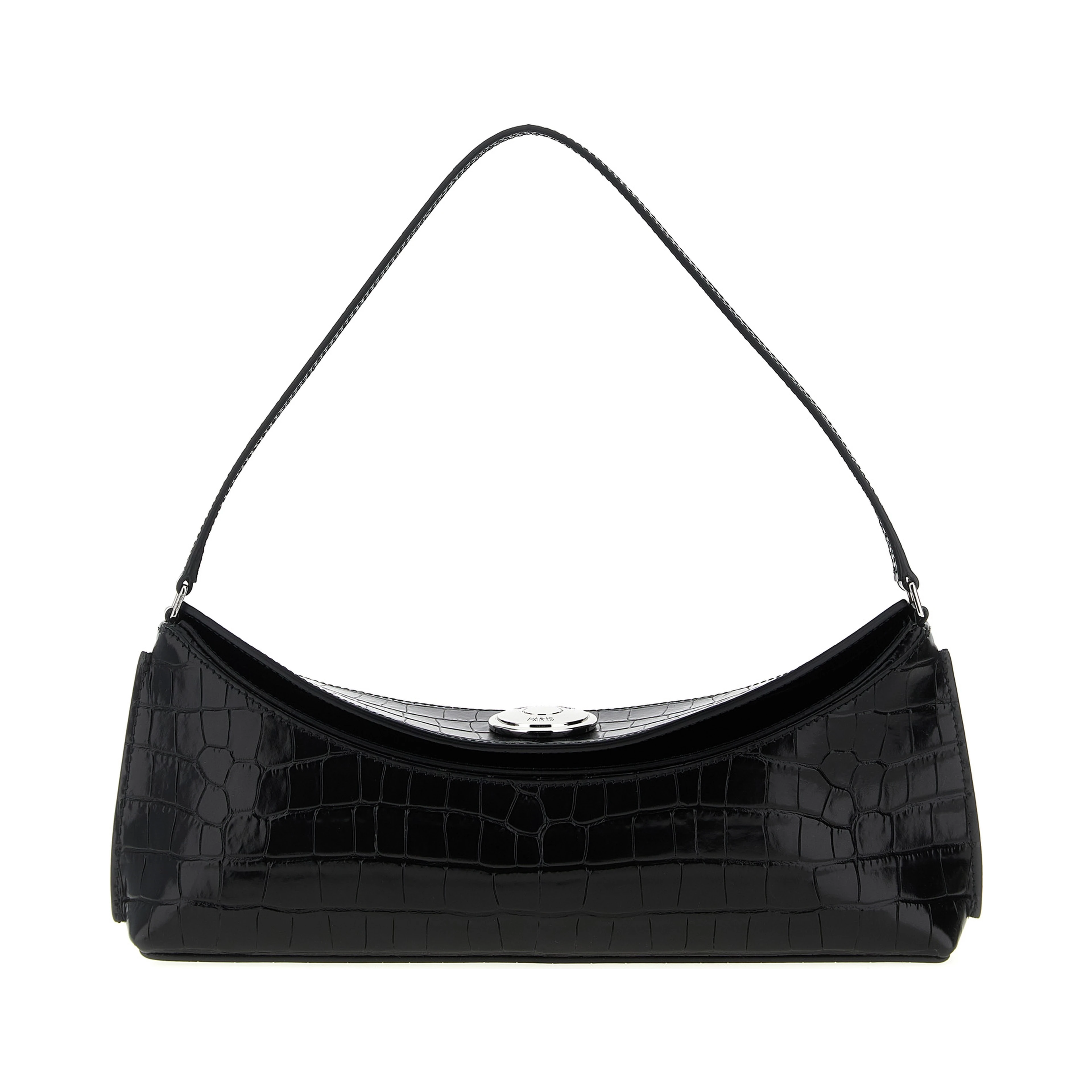 Black Calfskin Shoulder Bag