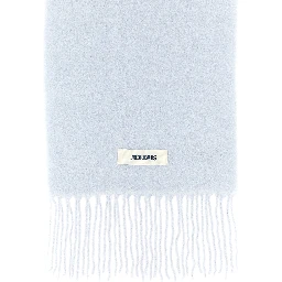 Blue Alpaca Leather Scarf