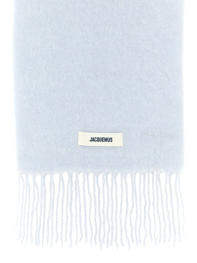 Blue Alpaca Leather Scarf