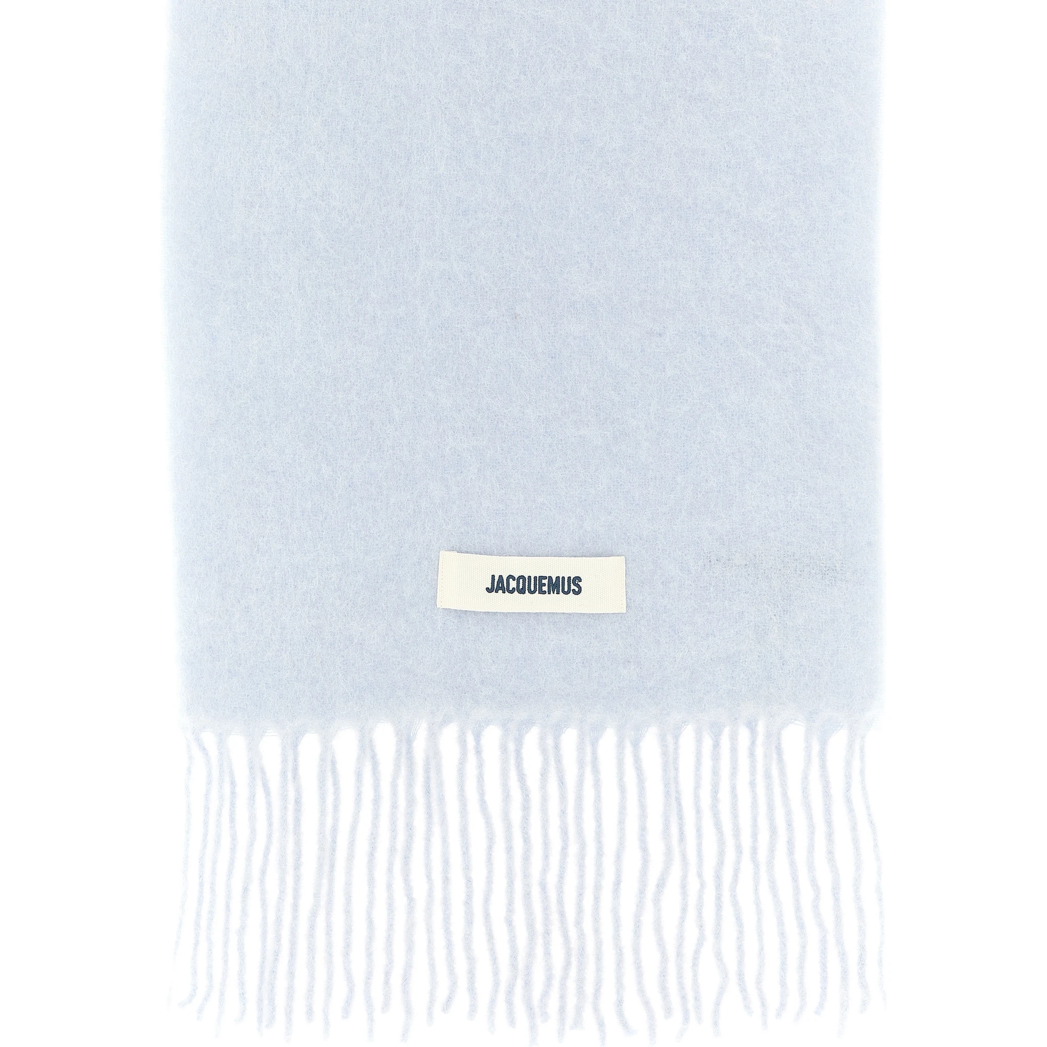 Blue Alpaca Leather Scarf