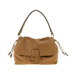 Beige Lamb Leather Shoulder Bag