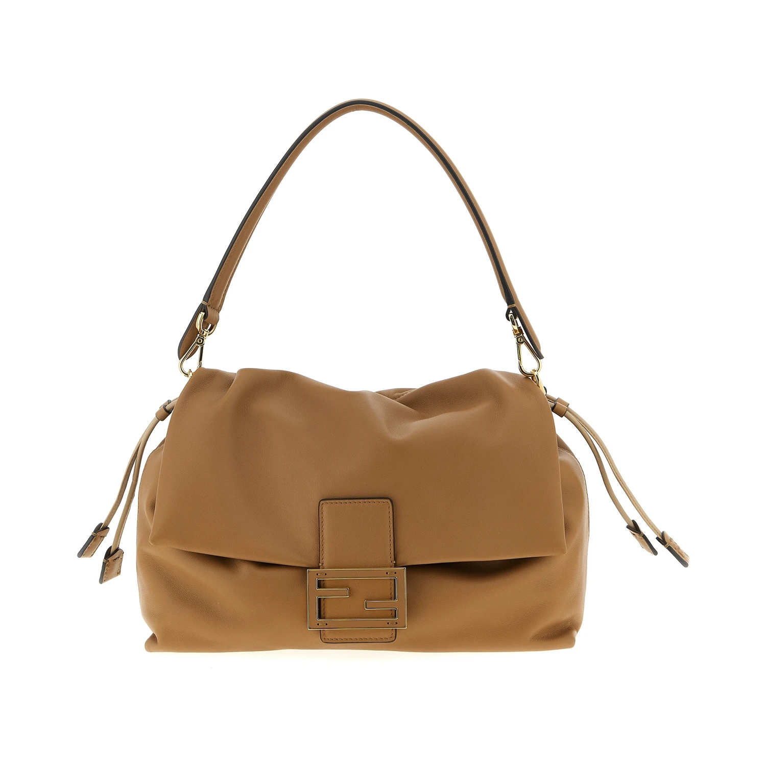 Beige Lamb Leather Shoulder Bag