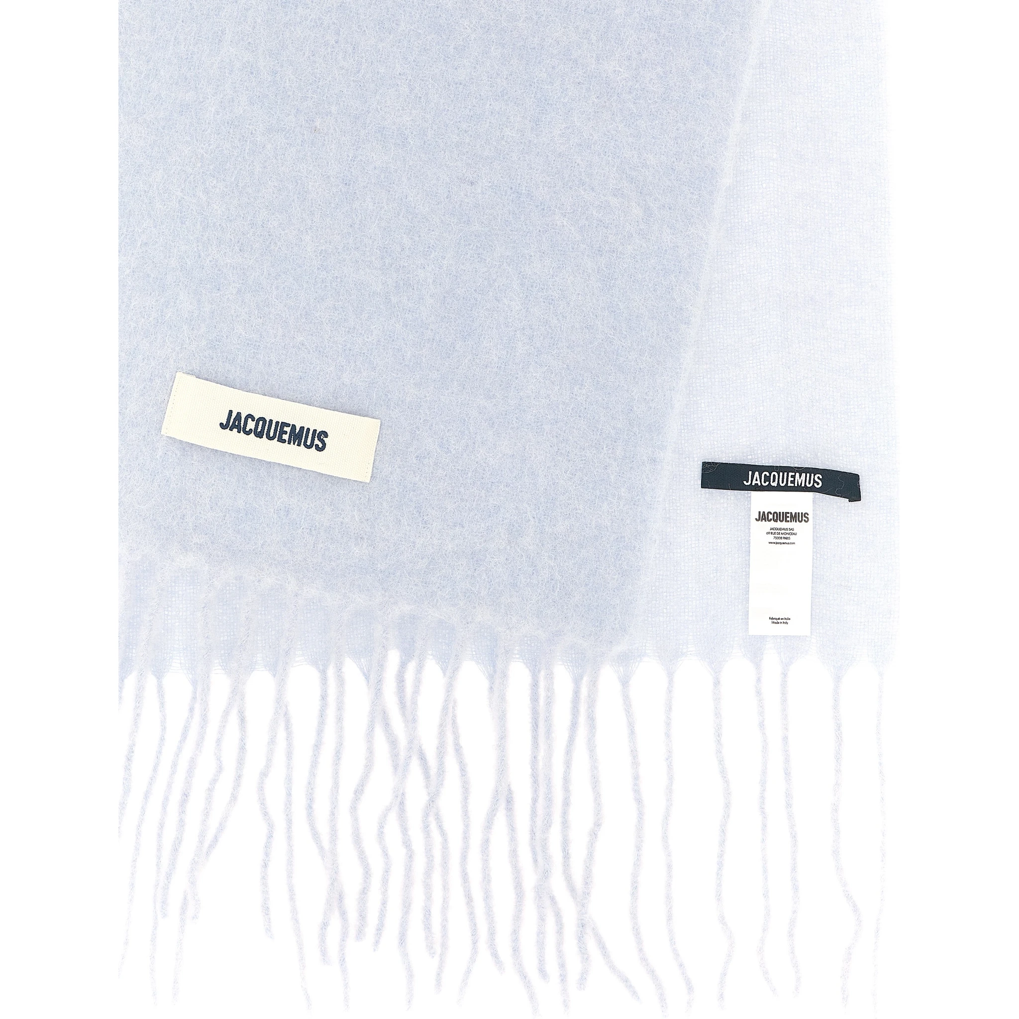 Blue Alpaca Leather Scarf