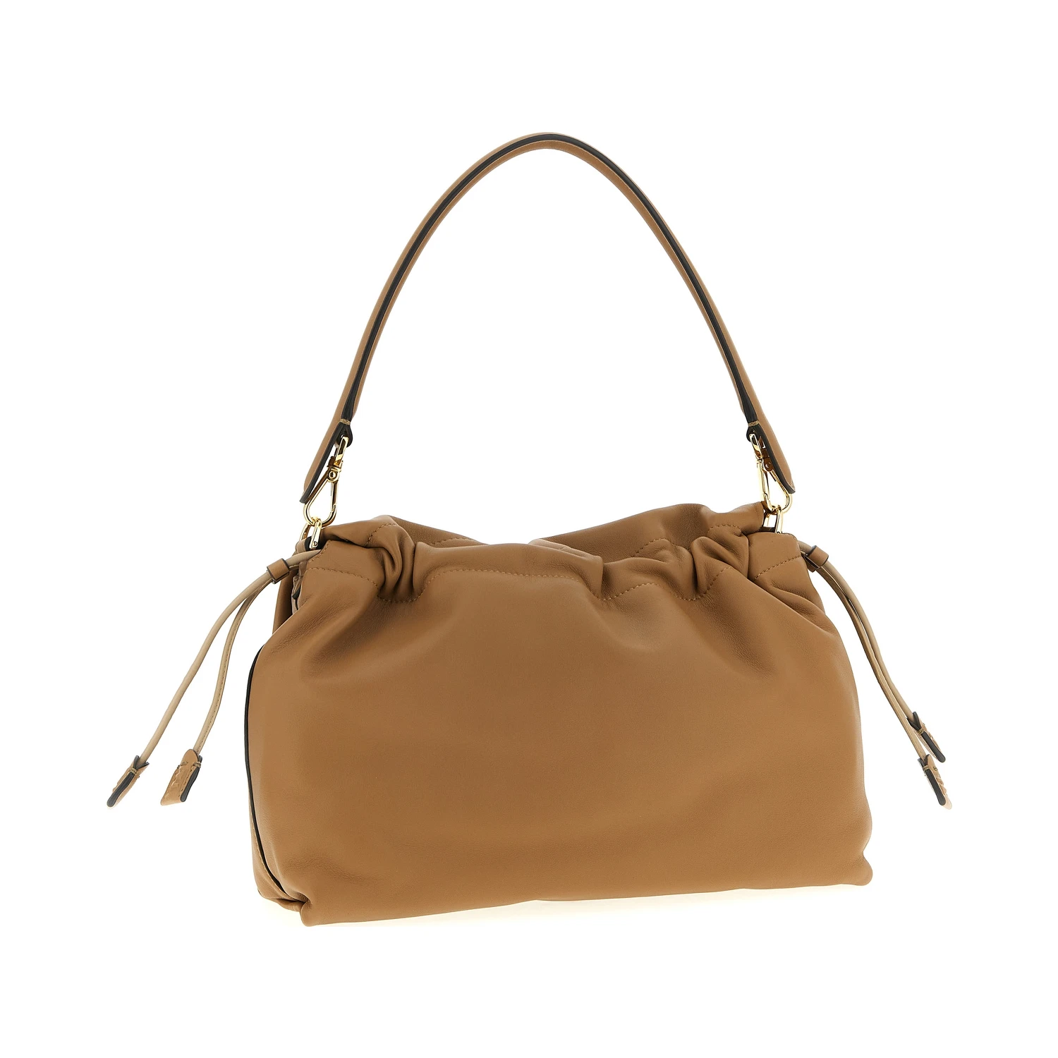 Beige Lamb Leather Shoulder Bag