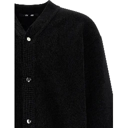 Black Merino Wool Cardigan