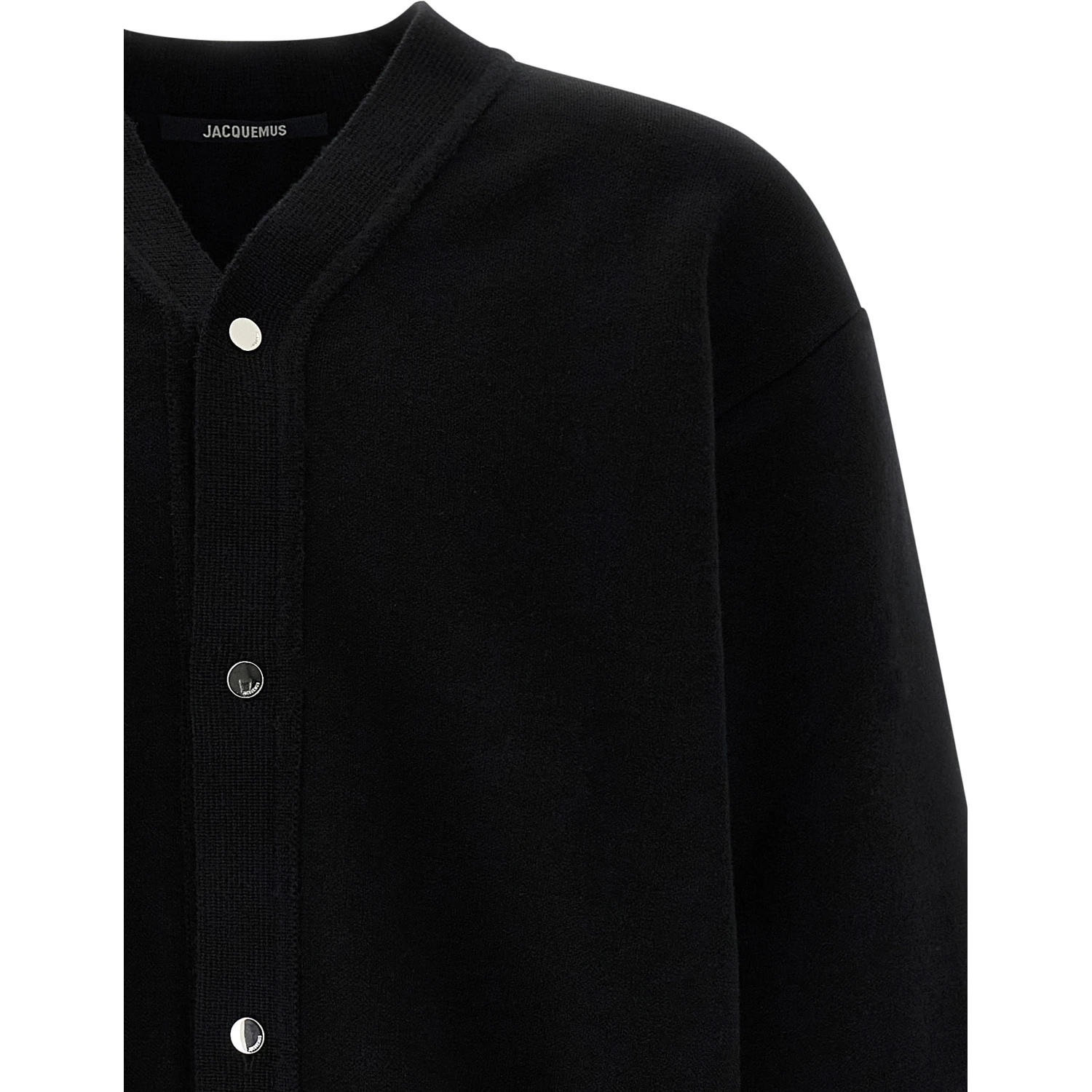 Black Merino Wool Cardigan
