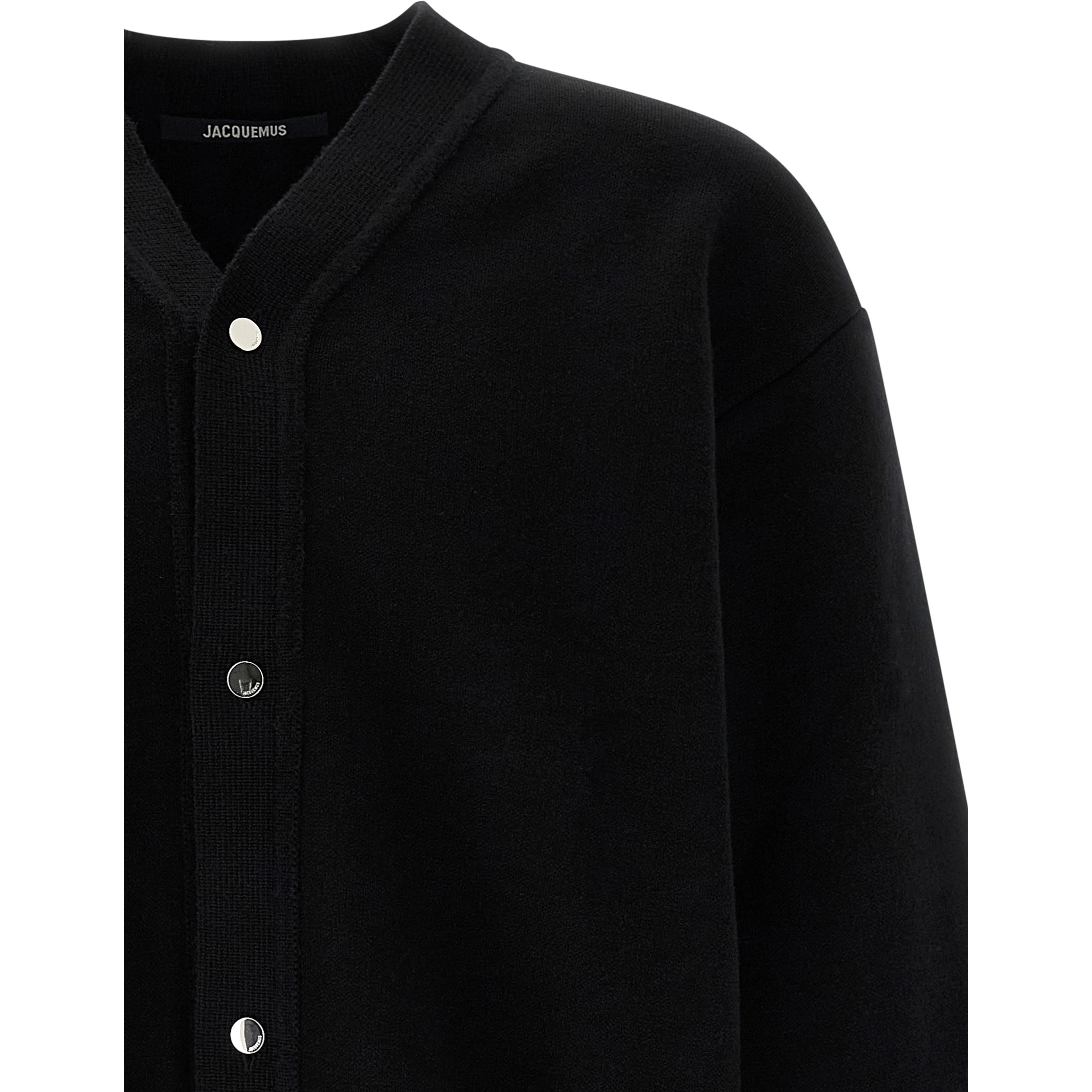 Black Merino Wool Cardigan