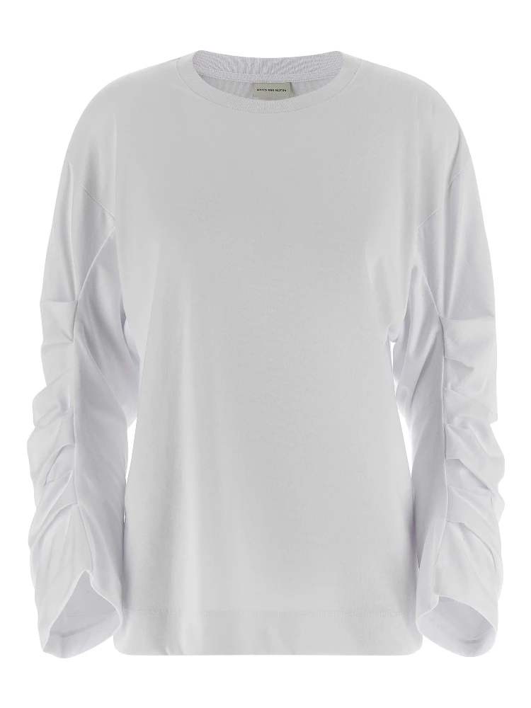 White Cotton Long Sleeve T-Shirt