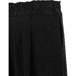 Black Cotton Casual Pants