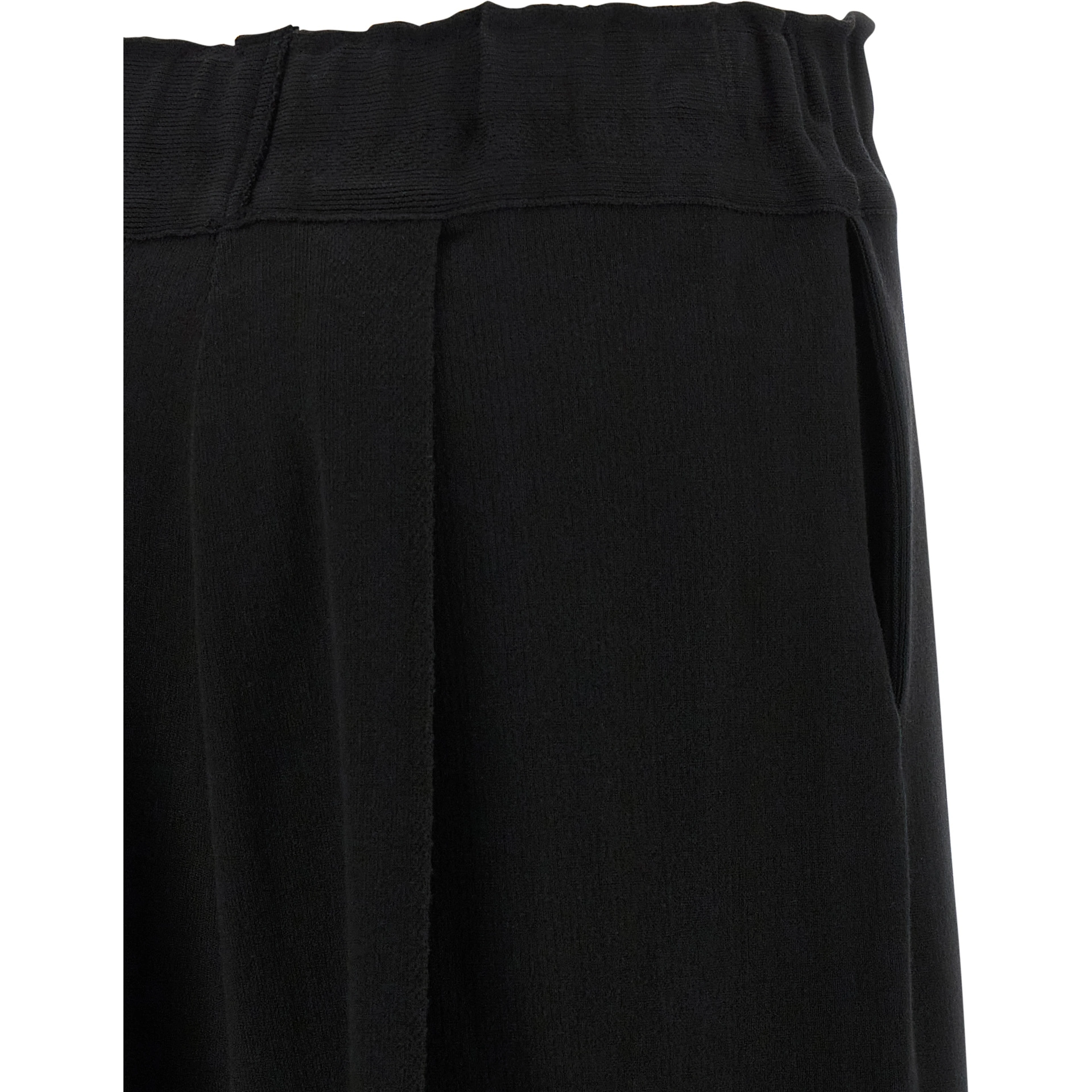 Black Cotton Casual Pants