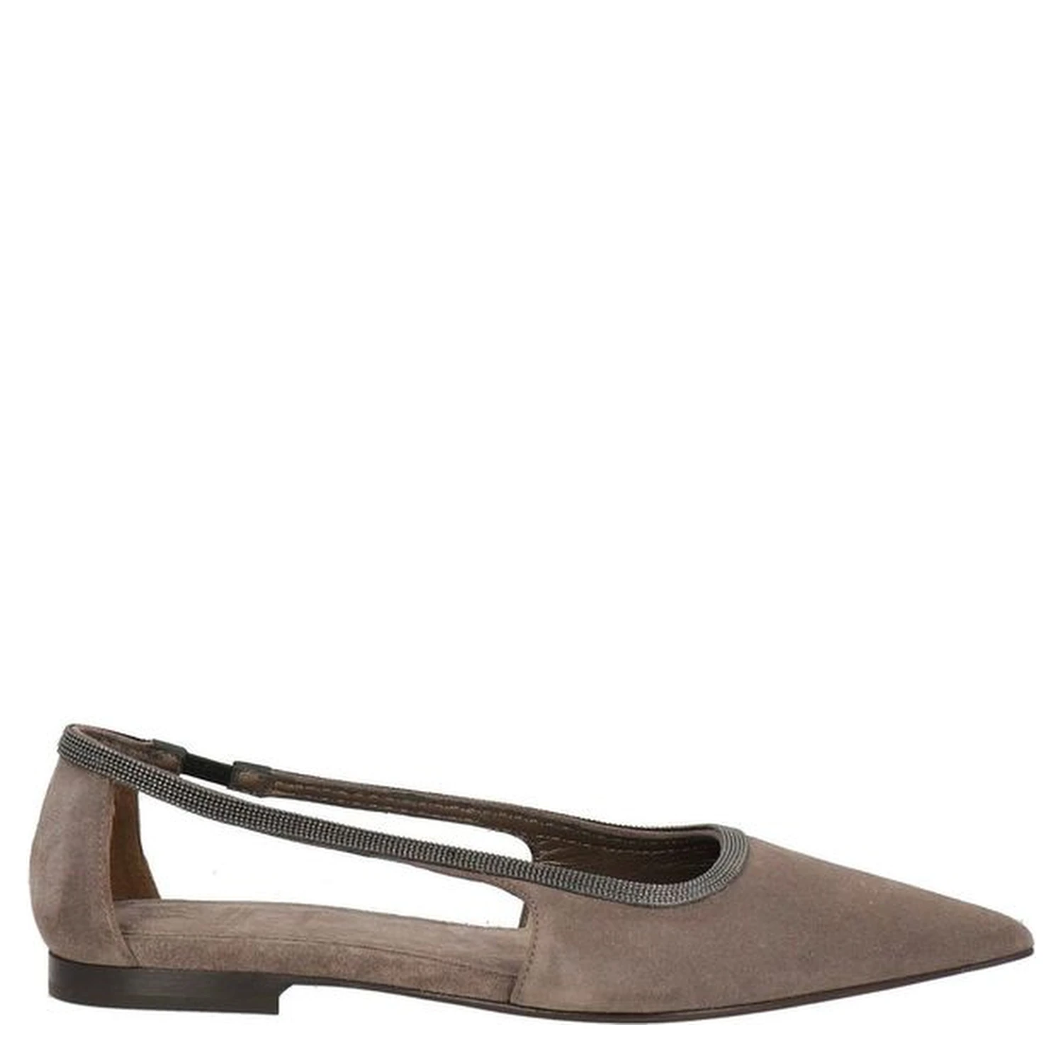 Gray Leather Ballet Flats