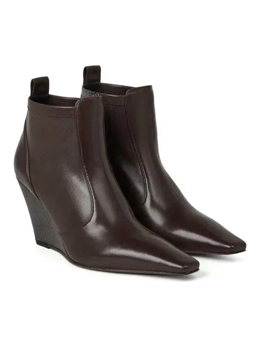 Brown Leather Ankle Boots
