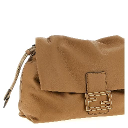 Beige Lamb Leather Shoulder Bag