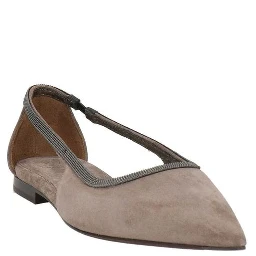 Gray Leather Ballet Flats