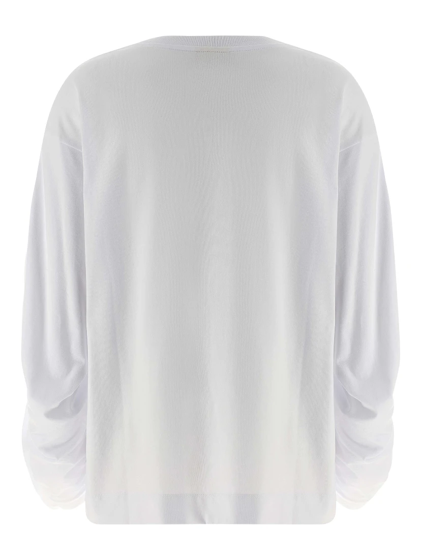 White Cotton Long Sleeve T-Shirt